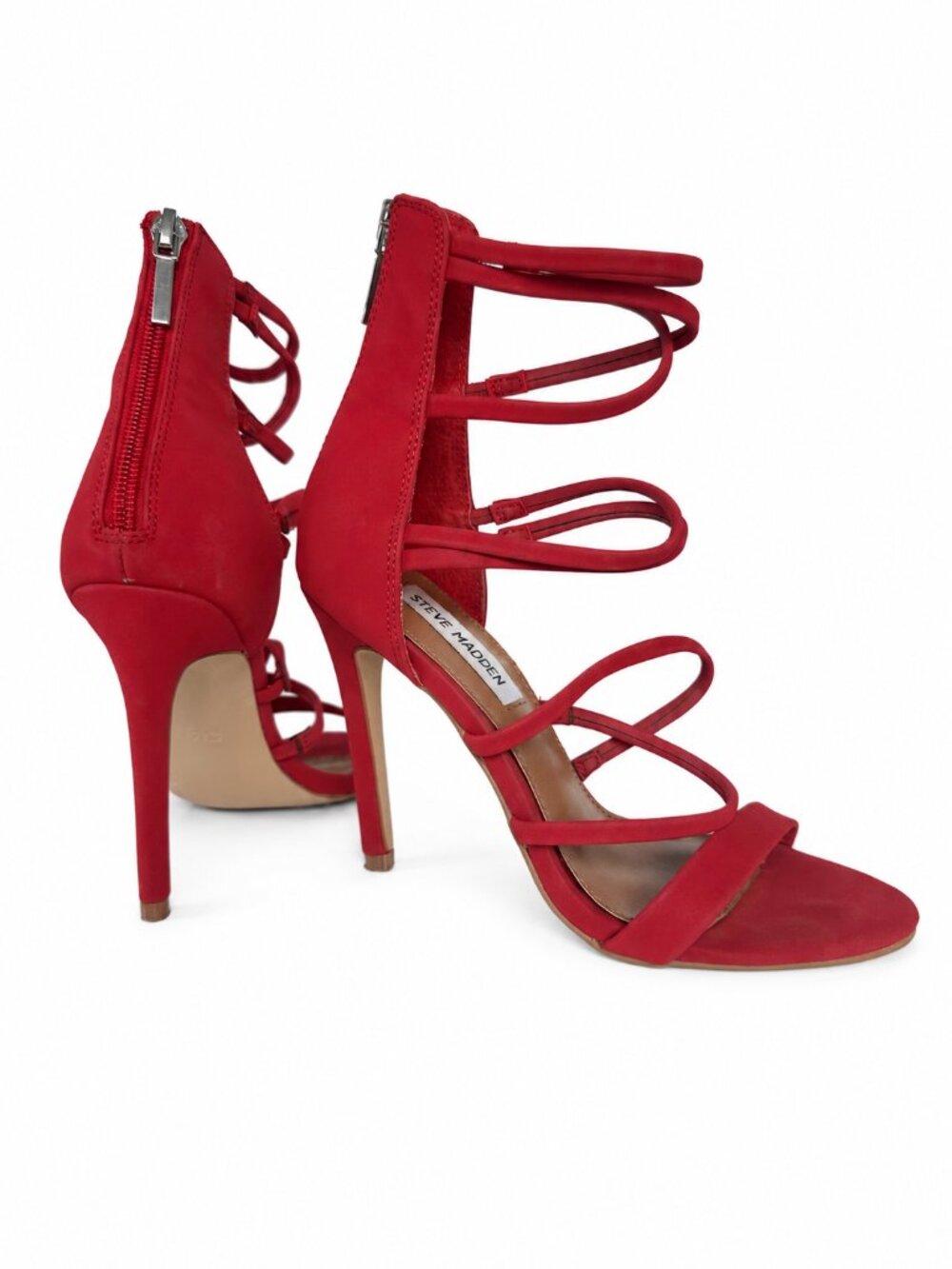 Steve Madden Red Strappy Stiletto Heels | Size 5.5